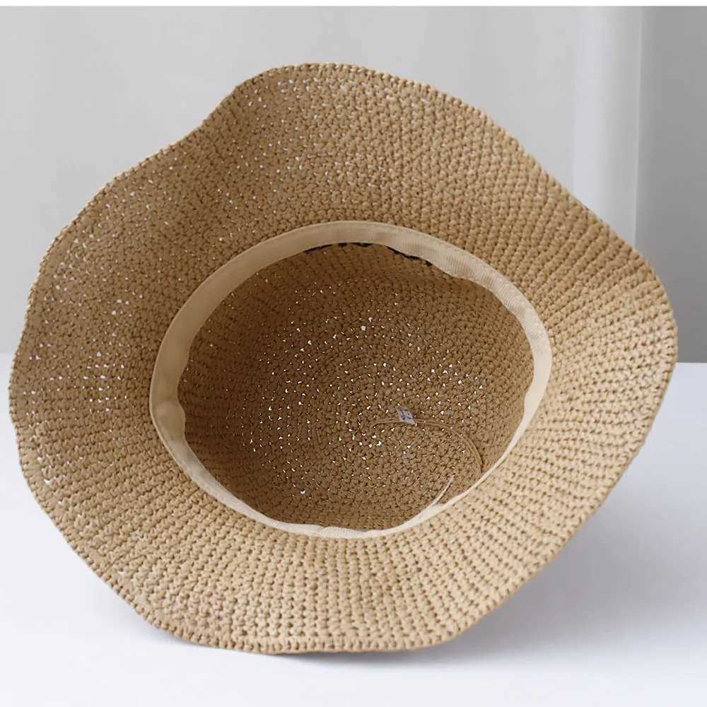 2025 New Handmade High Quality Xin Embryo Sun Hat Brim Cork Summer Hat Womens Beach Panama Straw Hat Dome Bucket Hat Y250329