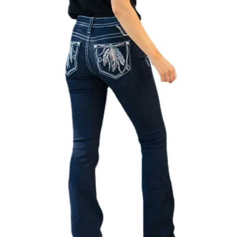 Jeans Women Long Pants Denim Pant Straight Trousers Elegant Splice Slim Fit Casual Simple Regular Solid Autumn Winter 2024 J251031