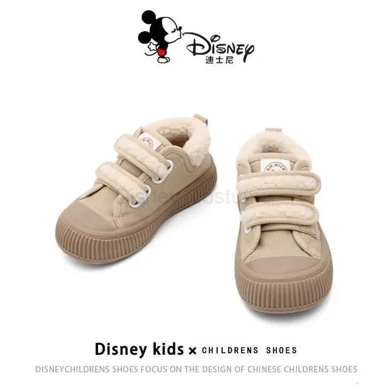 Disney 001Classmates Two Cotton Canvas Shoes 2025 Winter Girls Indoor Shoes Cute Super Soft Nonslip Boys Board Shoes H251101
