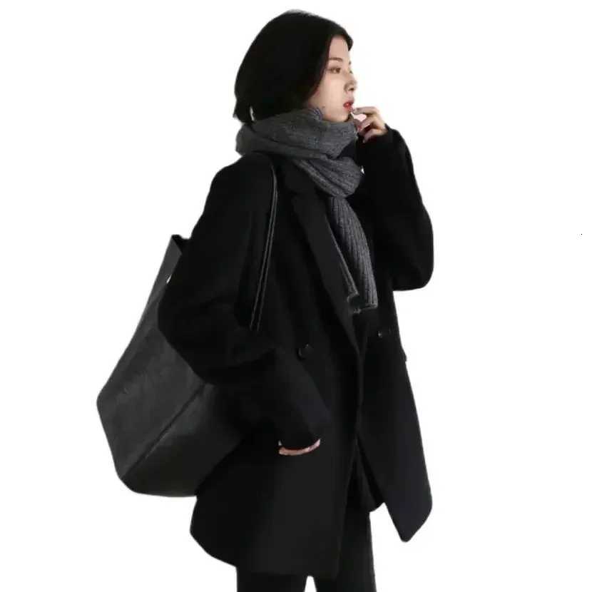 CHIC VEN Autumn Winter Korean Women Woolen Blazer Cotton Lining Thick Warm Jacket Solid Color Coat Female Woman Office Lady TopsT251101