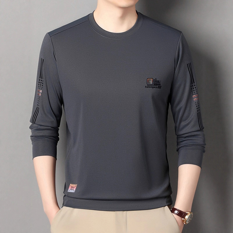 Live Hot-selling Long-sleeve Crew Neck Designer T-shirt Sweatshirt High-end Feel Men's Autumn New Korean Style Trendy Versatile Base Shirt T-shir