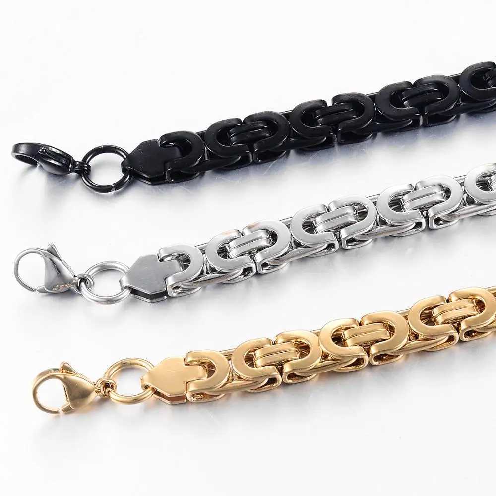 Stainless steel Byzantine bracelet fashionable jewelry width 8.5mm length 23cm Y250329