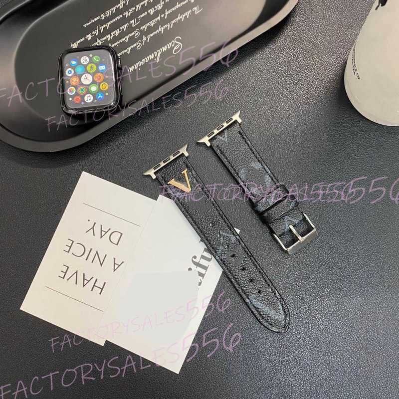 Luxury designer apple watch band for applewatch series 10 9 8 7 iWatch 6 5 4 3 2 SE Leather Smart Straps 42mm 38mm 40mm 44mm 41mm 45mm 46mm 49mm watches with gold VAZP