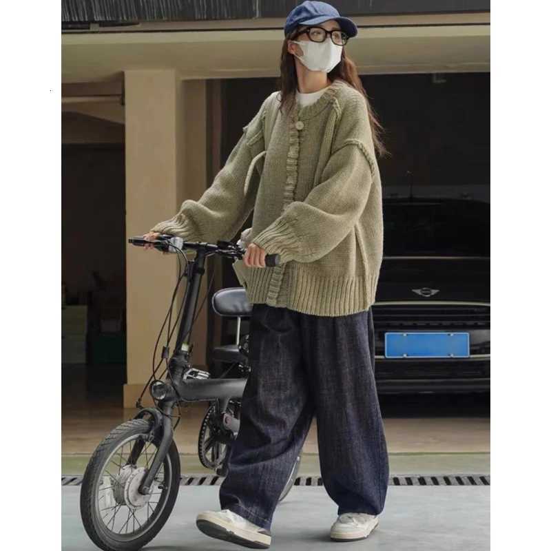 Autumn and Winter Fashion Womens New Womens Crew Neck Cardigan Sweater Casual Button Singlebreasted Knitwear TopT251101