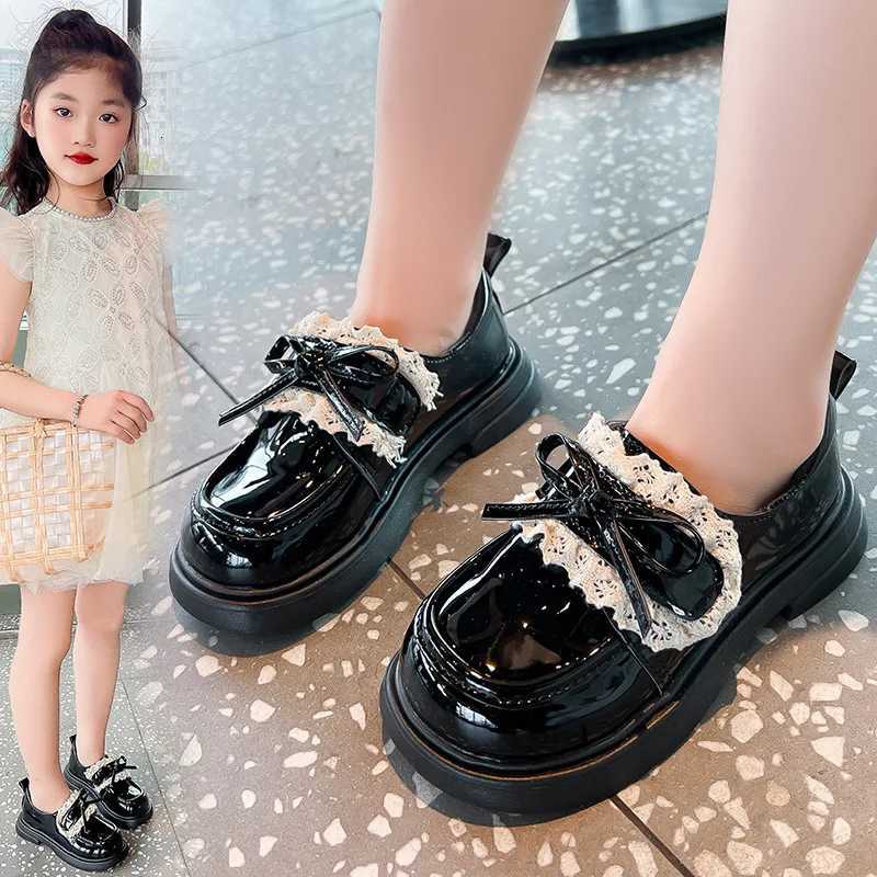 Versatile Girls Leather Shoes 2025 Spring New Kids Casual Shoe Simple Girl Bow Princess Shoes Anti Slip Child Performance ShoeT251101