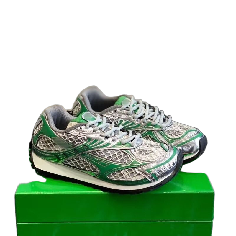Casual shoes sliver sneakers mens womens trainers leather mesh trainers Grey green black red 88