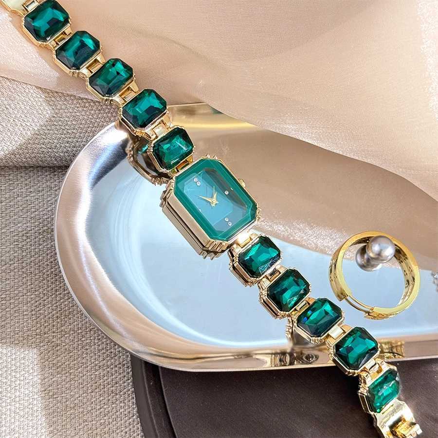 womens large section rhinestone chain rectangular color case rhinestone dial fashion European and American style ladies W251031