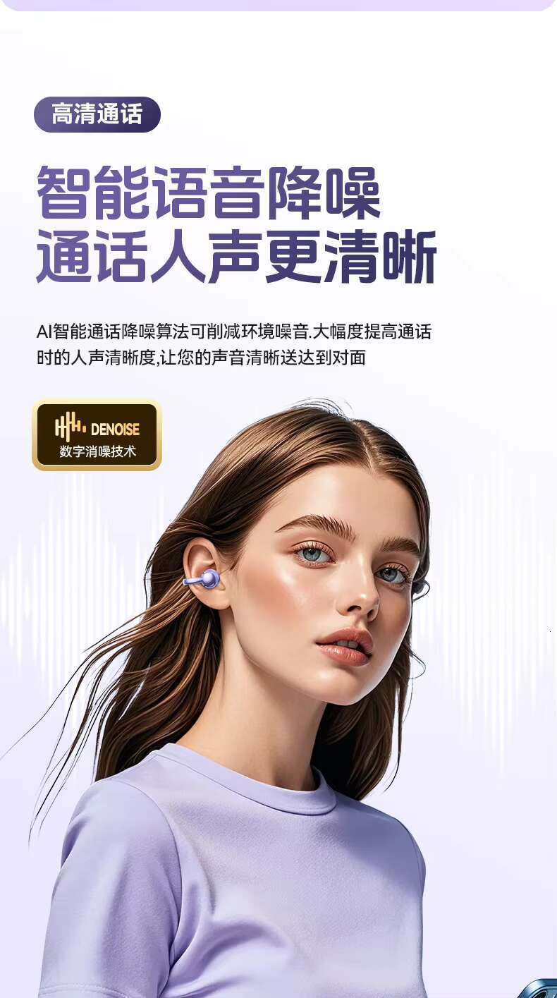 2025 New Wireless Over-Ear LED Battery Indicator JL Chipset Long Life Non-Noise Cancelg TWS Earphones Headphones