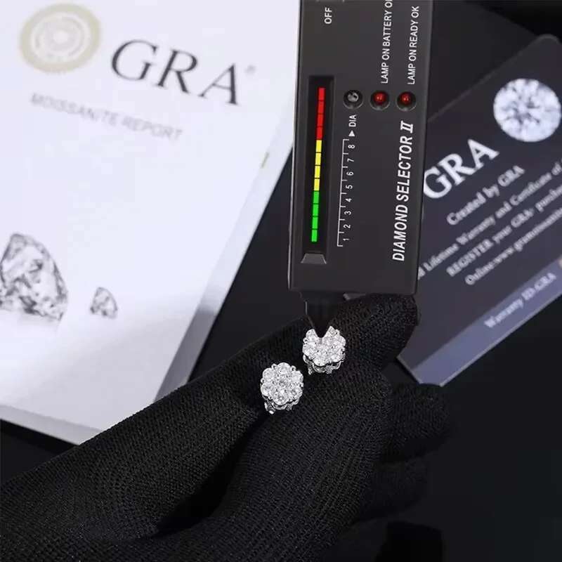 7cttw Full Moissanite Earrings Sterg Sier wer Shape Dia D Color VVS1 Ear Studs Wedding Jewelry Gifts Certificate
