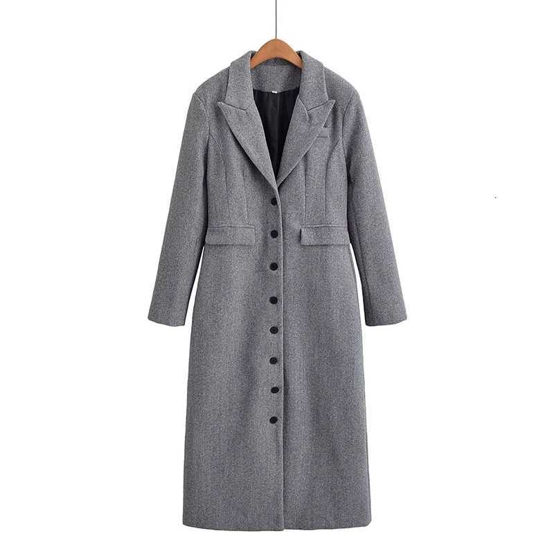 YENKYE Fashion Women Single Breasted Elegant Long Woolen Coat Lapel Collar High Street Autumn Winter Warm OuterwearT251101