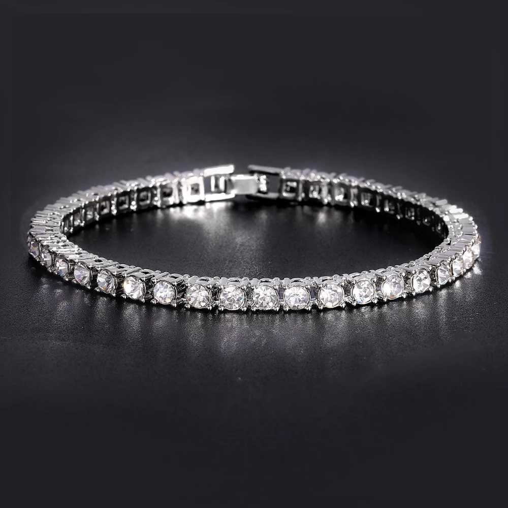 Hip Hop 1-Row Tennis Chain Bracelet for Sale Shiny CZ Ice Water Diamond Cubic Zirconia Tennis Chain Bracelet Womens Jewelry Y250329