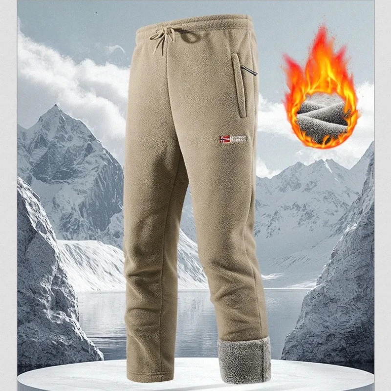 Winter Polar Fleece Pants Men High Quality Wool Lined Thicken Warm Trousers 2025 Autumn Outdoor Camping Workwear Sweatpants 251030