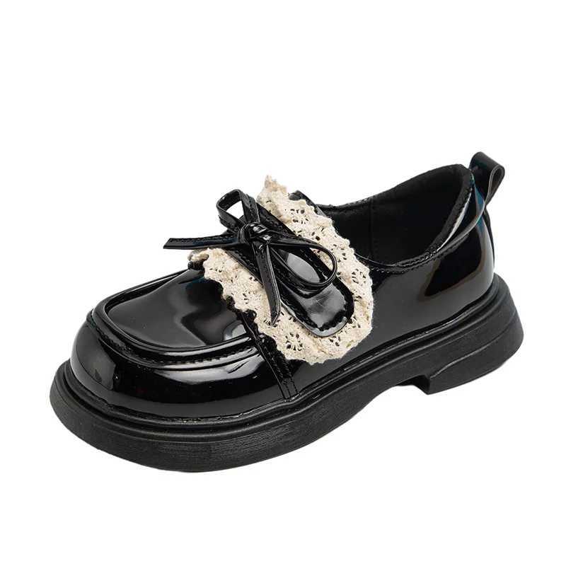 Versatile Girls Leather Shoes 2025 Spring New Kids Casual Shoe Simple Girl Bow Princess Shoes Anti Slip Child Performance ShoeT251101