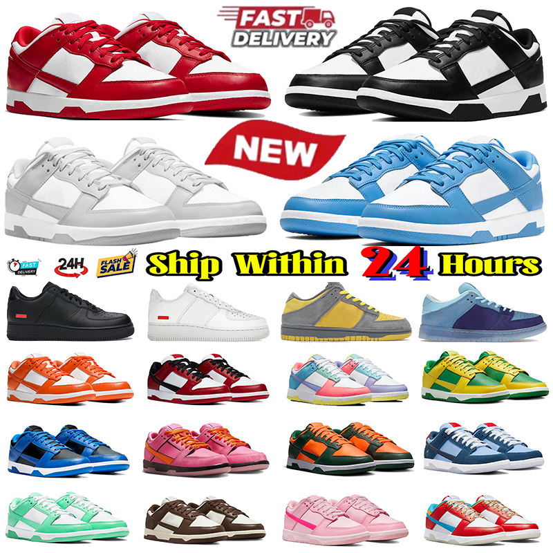 Mens Casual Shoes Designer low sneakers flat skateboard shoe triple white black Pink Grey team orange green Fog Red pandasneakers men womens trainers size 36-45