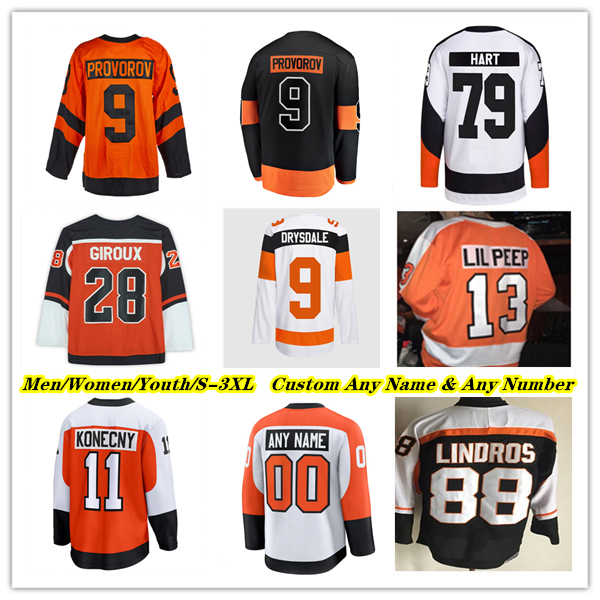 Matvei Michkov Trevor Zegras Hockey Jersey Sean Couturier Noah Cates Bobby Brink Travis Konecny Owen Tippett Tyson Foerster Jamie Drysdale flyer Lil Peep Grebenkin