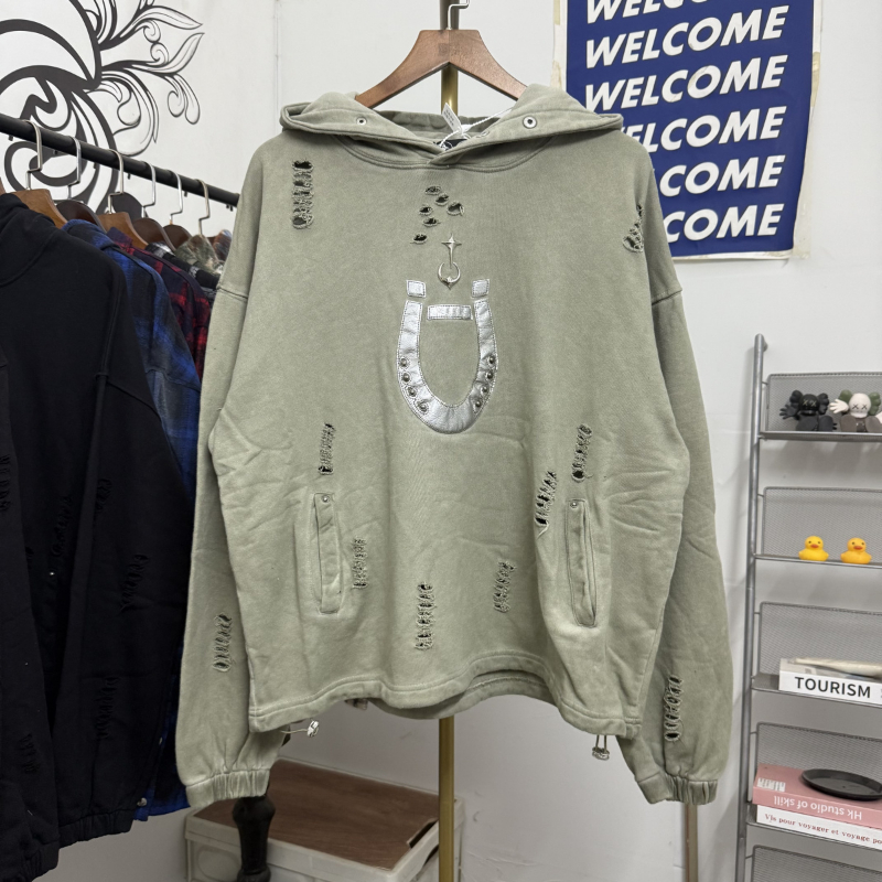 Real Pictures Green and Black Men's Plus Size Hoodies & Sweatshirts