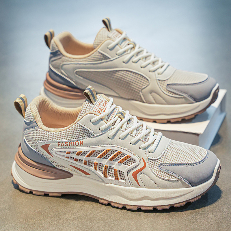 2025 Spring Summer New Premium Fashion Mens Shoes Breathable Mesh Running Sneakers Trendy Versatile Platform Casual Shoes size 39-44