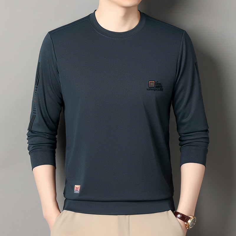 Live Hot-selling Long-sleeve Crew Neck Designer T-shirt Sweatshirt High-end Feel Men's Autumn New Korean Style Trendy Versatile Base Shirt T-shir