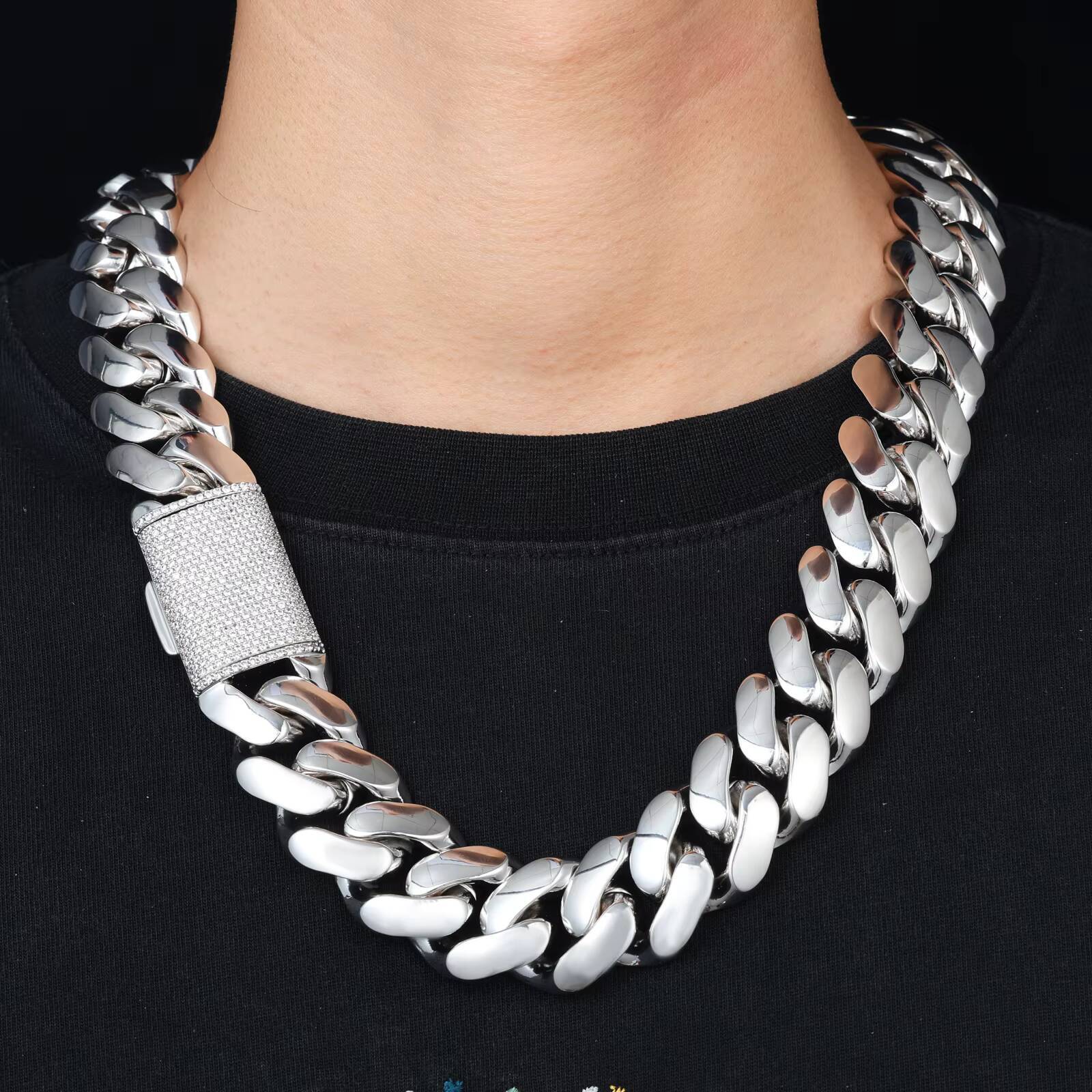 Hiphop Necklace 18k Gold Plated 25mm Gold Thick Style Custommade Cuban Chain Necklace From Miami Cuban Chain Necklace