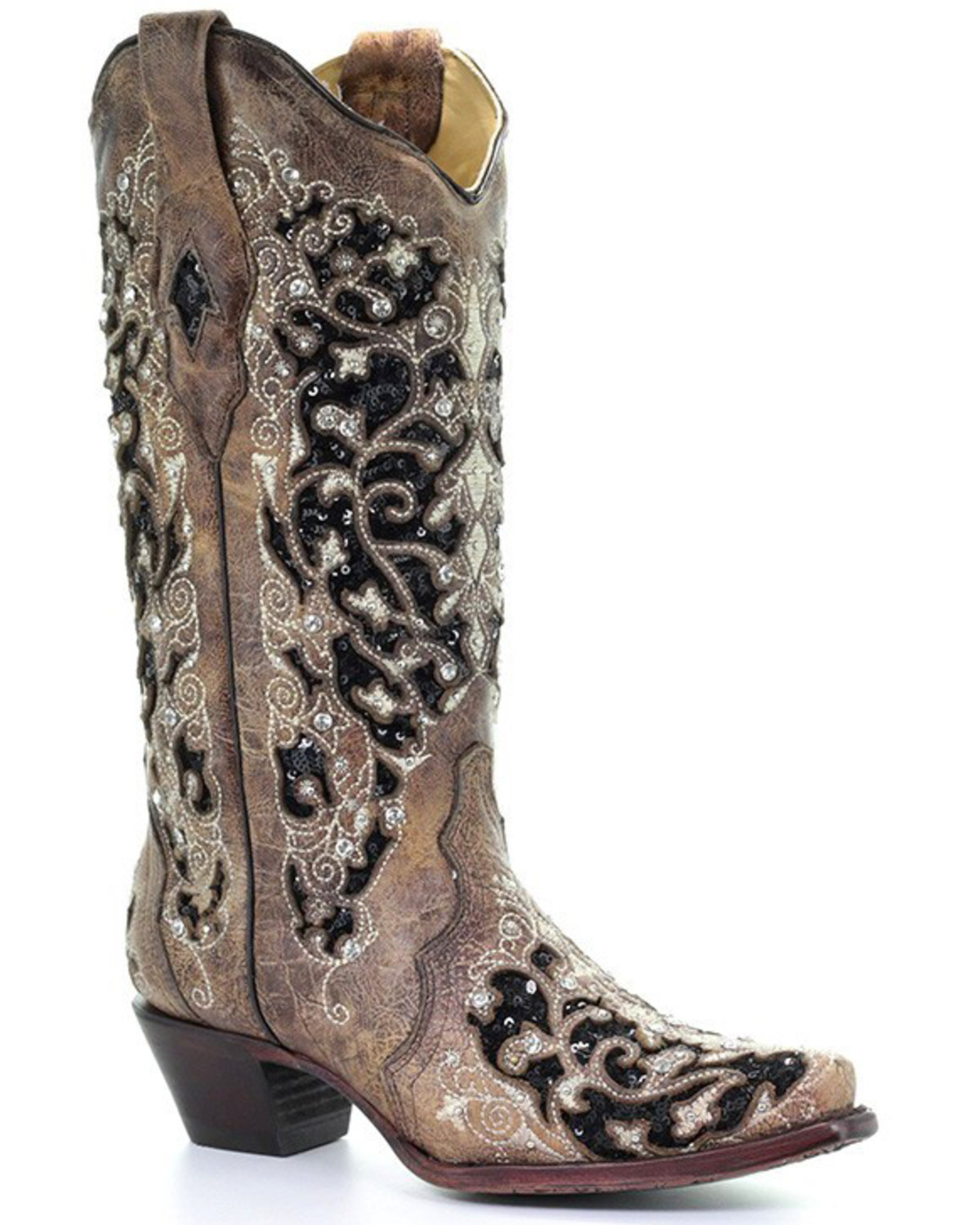 Solid Colored Women's Ethnic Style Embroidery Retro High Tube Boots with Thick Heels