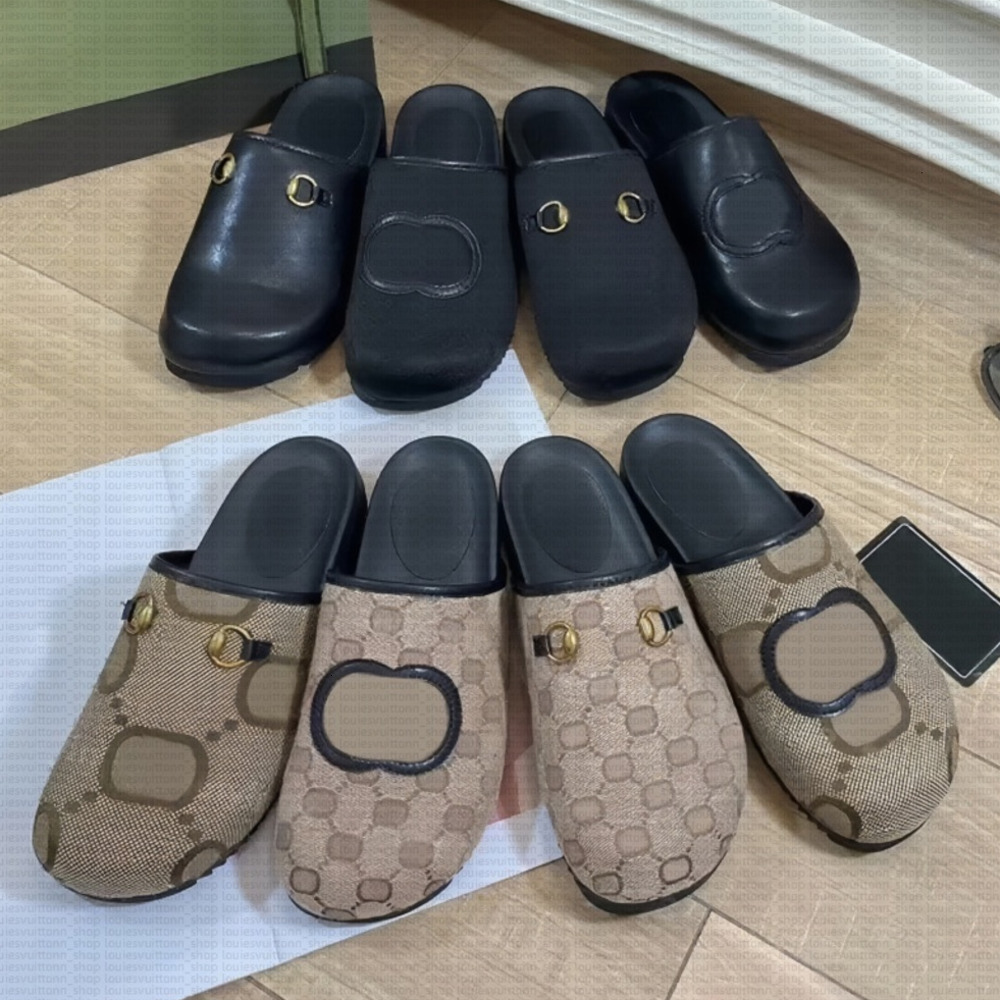 Designer Clogs Luxury Clogs Lippers Slide Mules Cork Flat Soft Fluffy Ladies Rubber Hollow Platform Sandals Scuffs Lovely Sunny Leather Slide Beach Casual Shoes 06