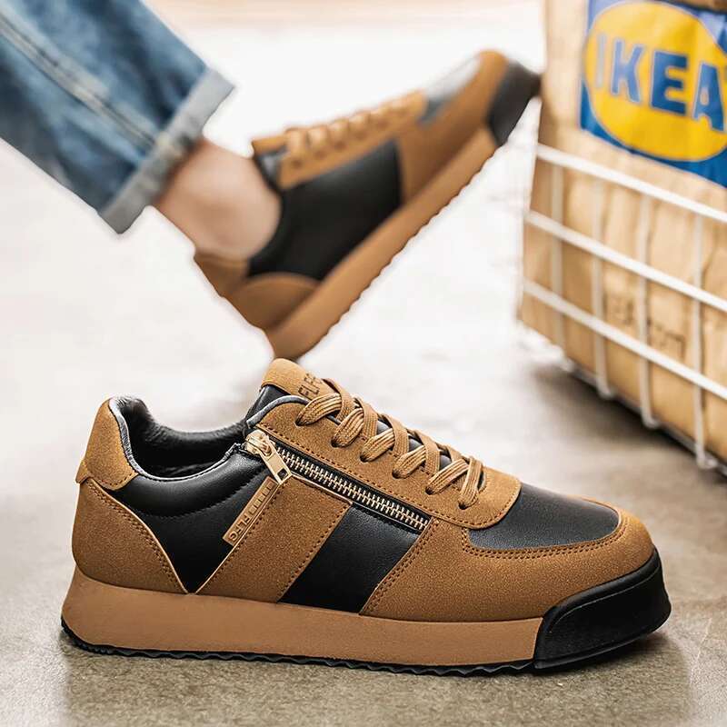 Spring Autumn Retro Fashion Brown for Comfortable Platform Sneakers Casual Outdoor Athletic Shoes Trainers Men
