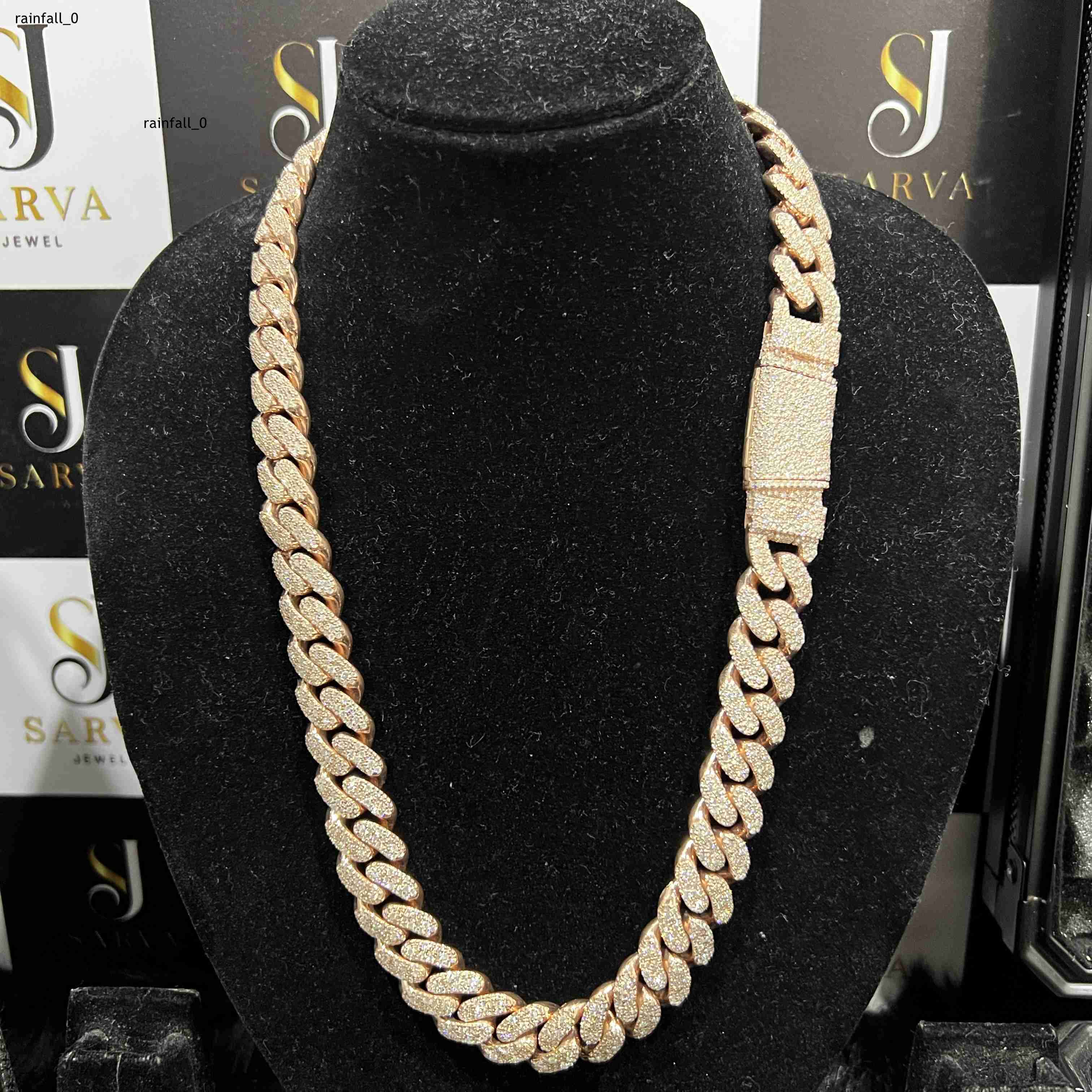 Heavy Thick Necklace Chains 20mm Big Stone Cuban Link Chain Iced Out VVS Moissanite 925 Silver Hip Hop Fine Chains Necklaces Men