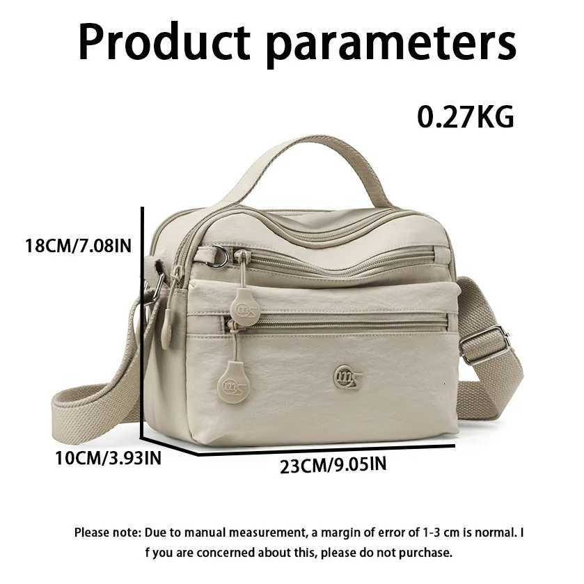 Temus Bestselling Womens Casual Shoulder Bag Largecapacity Casual Multilayer Crossbody Bag Nylon Commuter Womens HandbagW251101