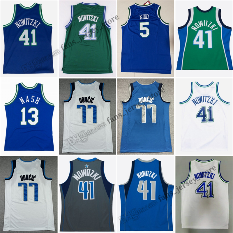 Retro Basketball Jersey Vinatge 5 Jason Kidd Dirk Nowitzki 2004-05 Steve 13 Nash 1998-99 All Stitched