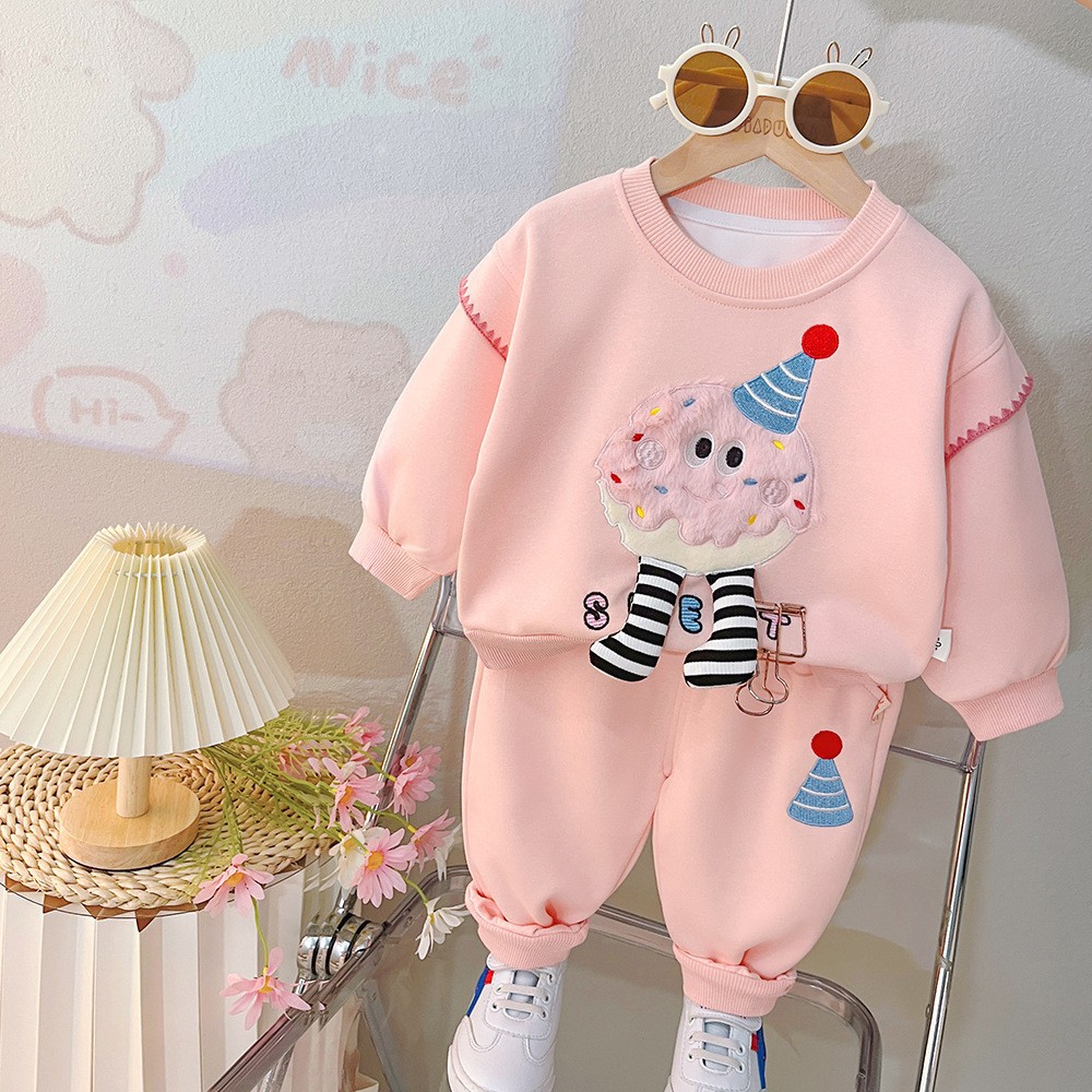 babydesigner clothes 2025 Girls 2-Piece Set Long Sleeve Outfit Cute Baby Clothes Comfortable Spring Fall Toddler Wear