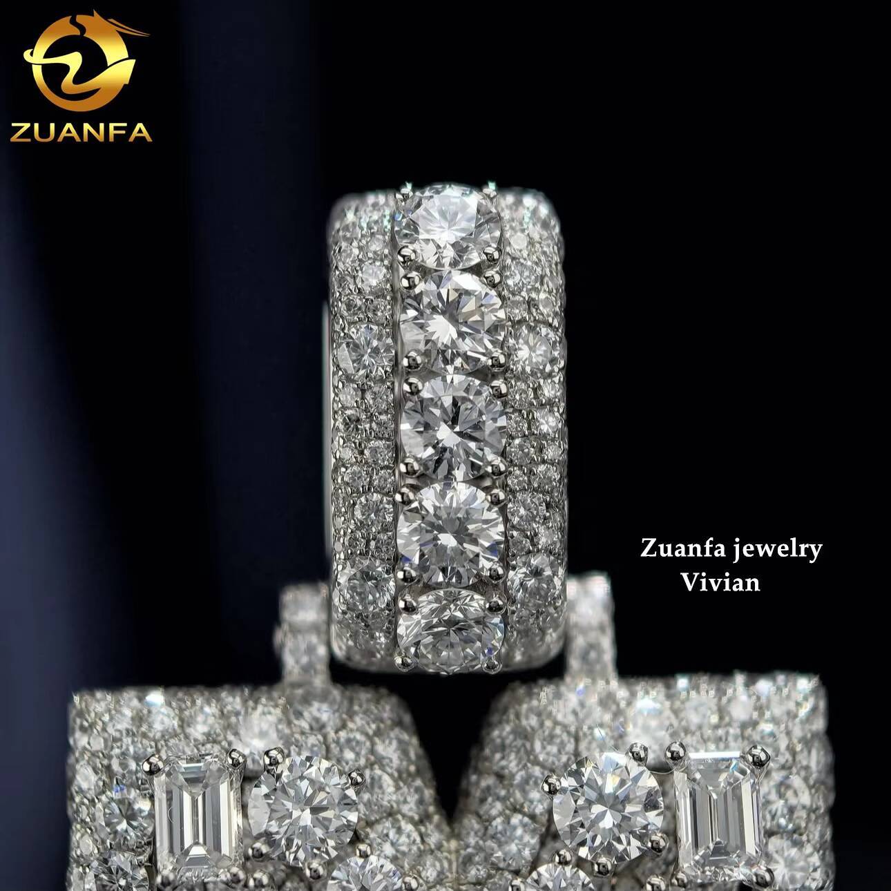 Custom Hip Hop VVS Moissanite Pendant Luxury 925 Fine Jewelry with Iced Out Fashion Moissanite Letter Pendant