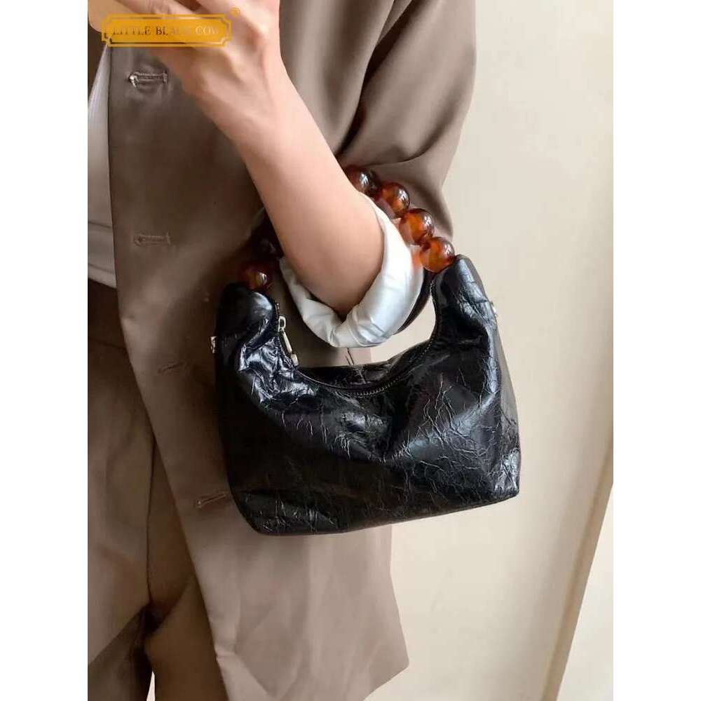 Women's Bags Women Oil Wax Cowskin Genuine Leather Tote Handbag Ladies Spring Summer Design Chain Single Shoulder Bag Fashion Crossbody Bags