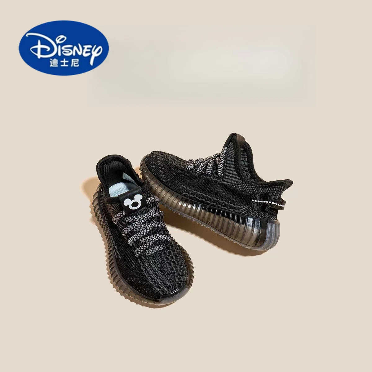Disney Kids YeezyStyle Sneakers 2025 Fall Breathable Knit Upper with UltraSoft Sole Unisex Design Casual Shoes H251101