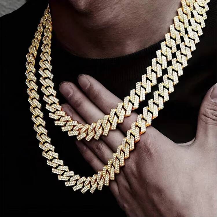 Moissanite Cuban Link Chain S925 Silver Plated 18K Gold Iced Out Hip Hop Style Certified Jewelry for Men Statement Cuban Chain