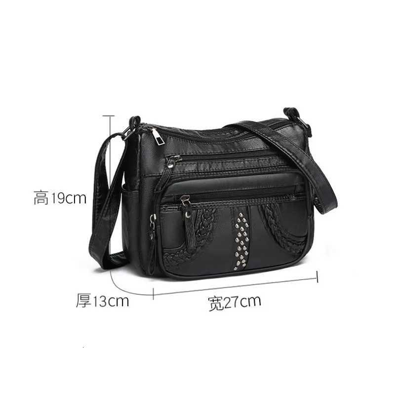 1pcs PU Leather Soft MultiPocket Crossbody Bag Large Capacity Minimalist Casual Shoulder Fashionable shoulder bagW251101