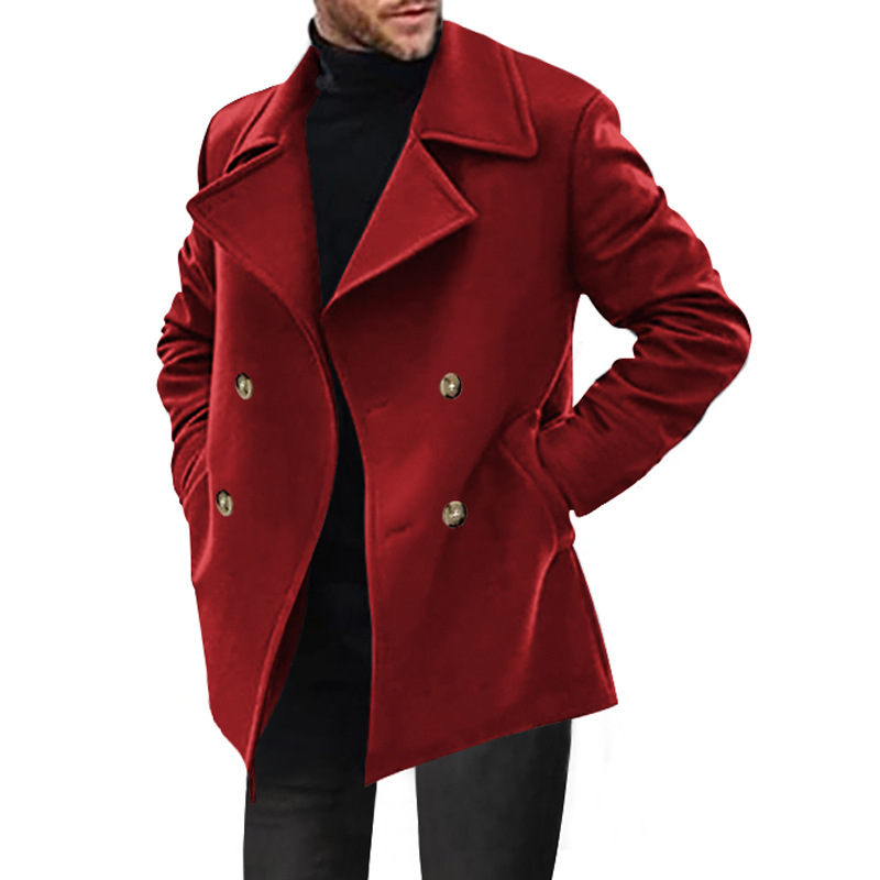 Stylish Winter Jacket Long Sleeve Men fall autumn Coat overcoat plus size trench slim button tops Men Jacket