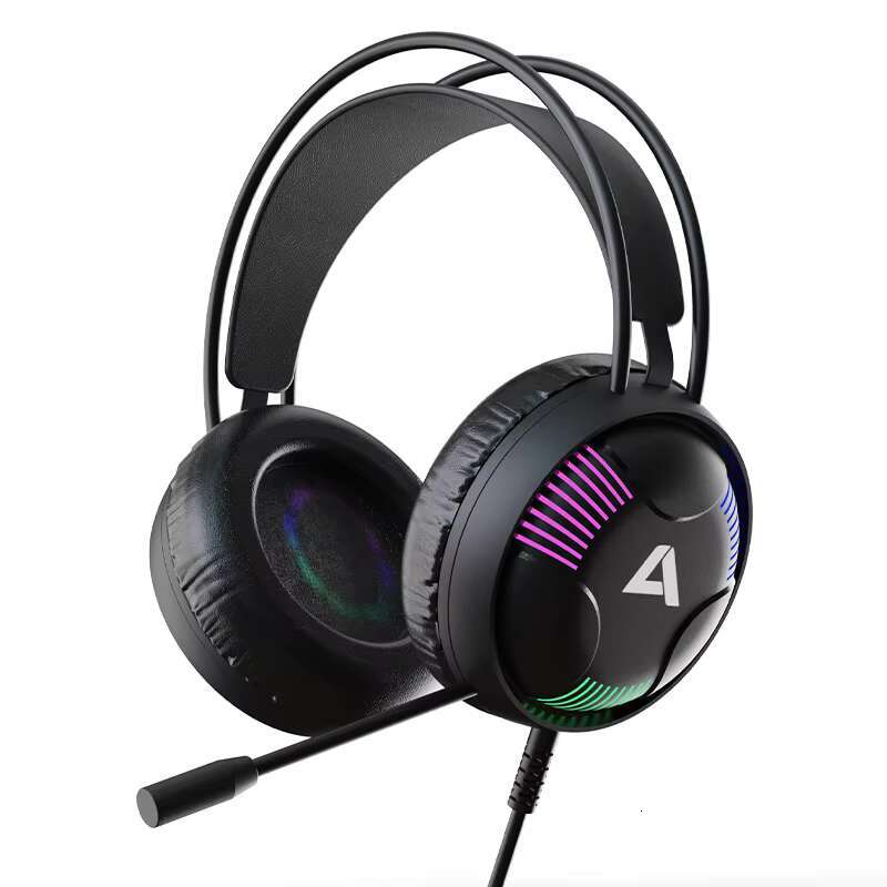 Three-Color Cool Rgb Light Functional Features Gaming Earphones Headsets With Mic