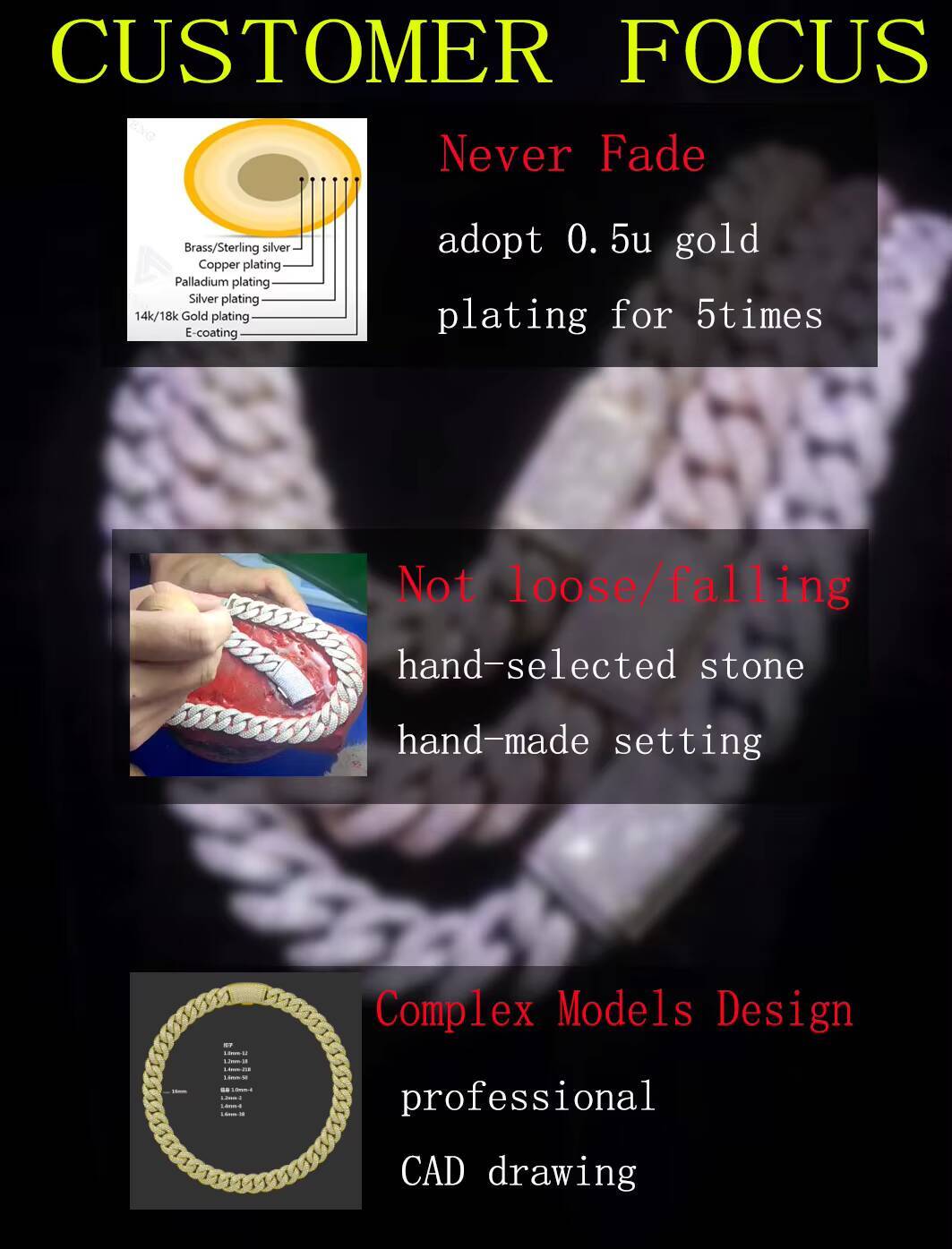 Baguette Moissanite 18mm Necklace Fine Jewelry VVS Iced Out Moissanite Pass Diamond Test 925 Silver Hip Hop Cuban Link Chain