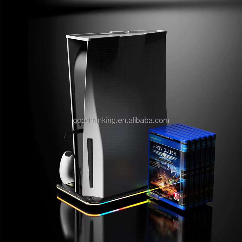 Headphone CD Disk Storage RGB LED Light Dual Game Controller Cool Fan for P5 Charger Stand