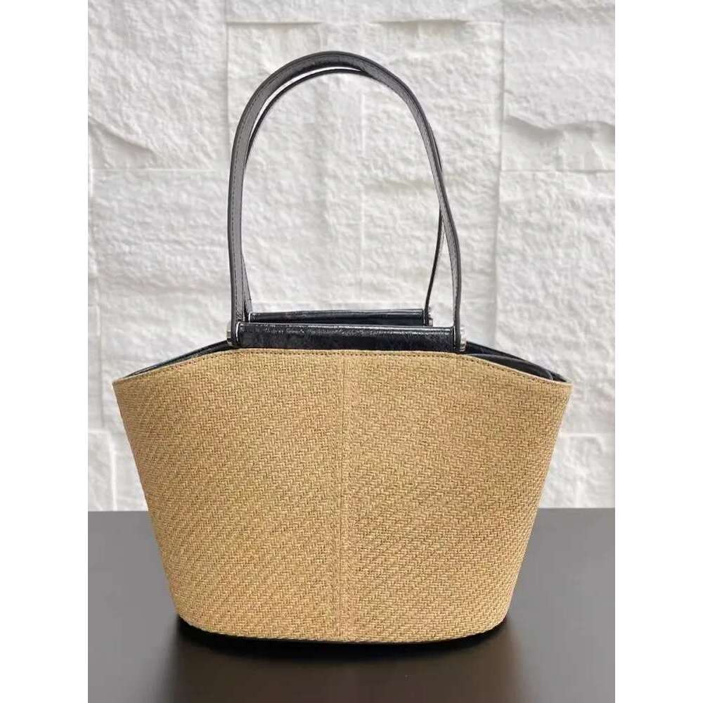 Women's Bags Elegant Ladies Summer New Casual Totes Handmade Straw Women Holiday Beach Bucket Patchwork Large Capacity Shoulder Bag