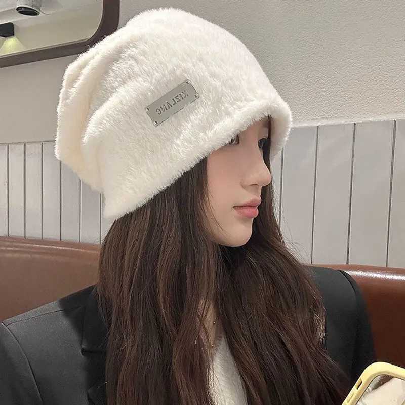 Outdoor Coldproof Thicken Caps Female Gorros Women Plush Beanies Hats Winter Warm Solid Baggy Fleece Wool Skullies HatXJ251101