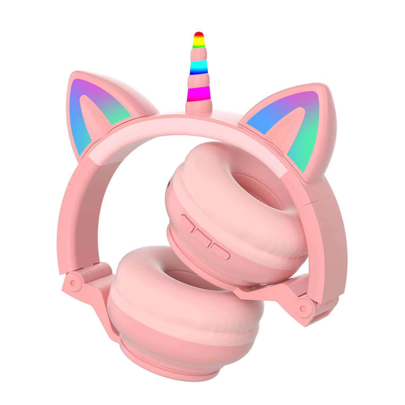YUSONIC Cute Unicorn LED Light Wireless Earphones Blue-tooth TWS Headset for Kids Live Chat Gaming Headphone