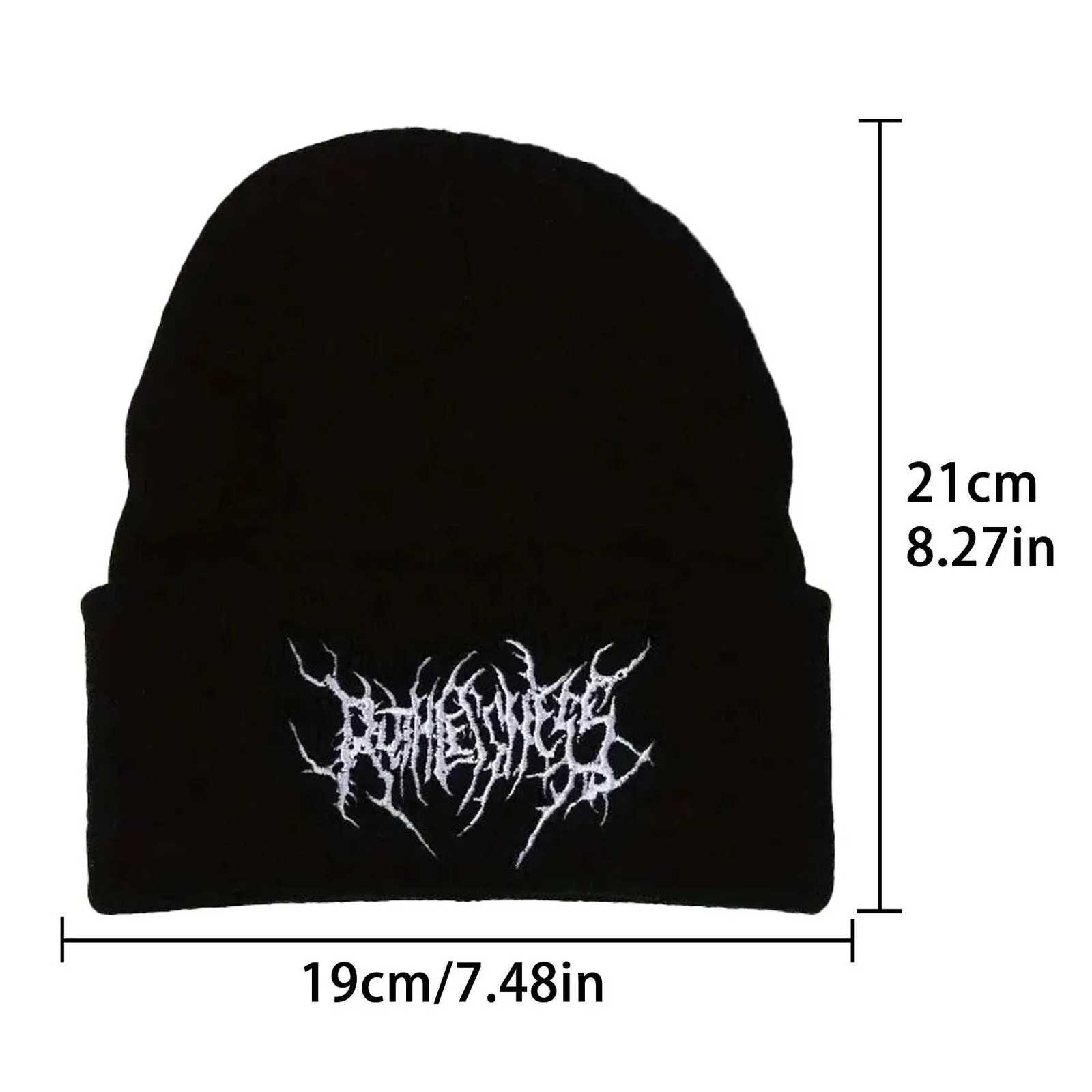 Warm Women Men Winter Beanies Hats Gothic Street Punk Knitted Bonnet Caps 100 acrylic Fashion Keep Warm Skullies Beanies HatsXJ251101