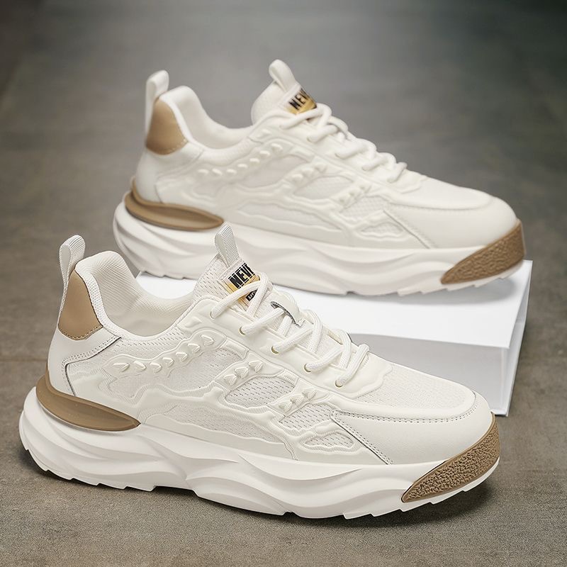 2025 Summer New fsahion Platform Mens Sneakers Height Increasing Breathable Mesh Sports Shoes Casual Athletic Shoes Black White Color Options size 39-