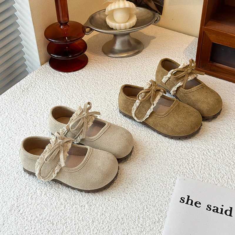 Fashion Girls Leather Shoes Sweet Spring Autumn Children Ruffled Edge Flat Shoes Elegant School Kids Causal Princess Shoes SoftT251101