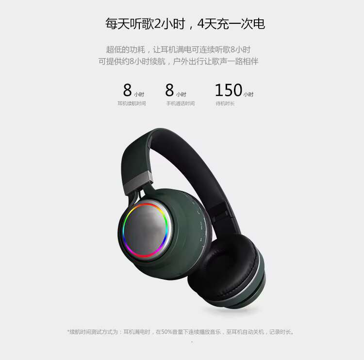 Good Foldable Sweatproof Rechargeable Stereo Hifi Bt Wireless Games Bass Headphone Headset Earbuds with Led Light Glowing //