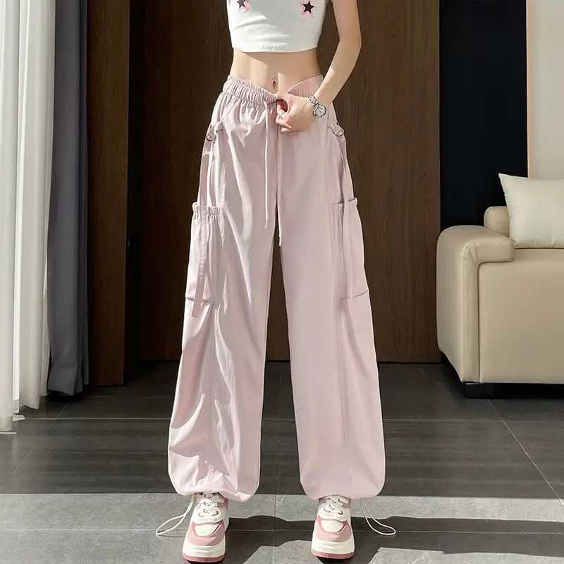 Womens Workwear Trousers LooseFit Sports Trousers Cool WideLeg Casual Long Trousers Soft Pockets Breathable J251031