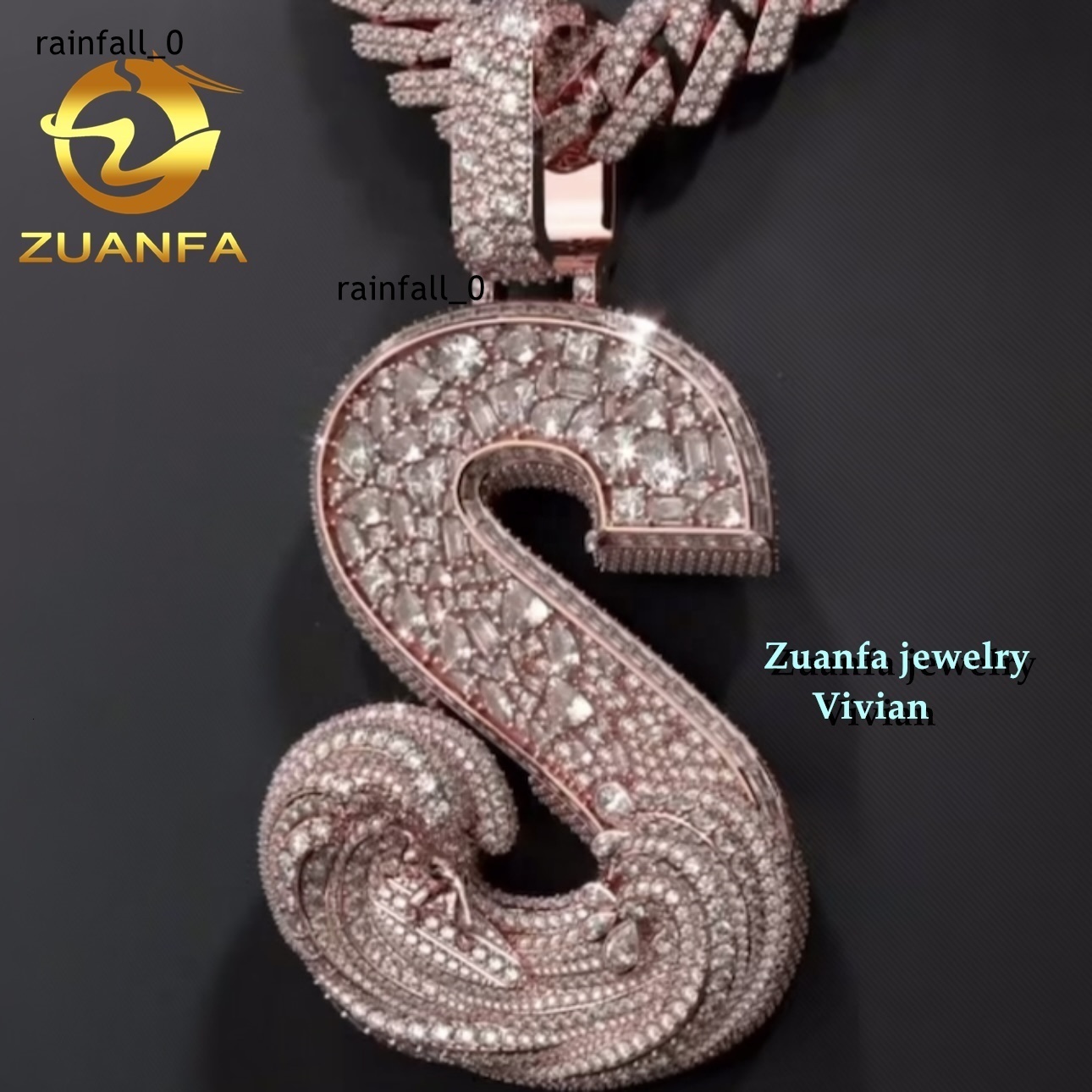 Custom Hip Hop Pendant VVS Moissanite Luxury Siler 925 Fine Jewelry Iced Out Fashion Custom Letter Pendant