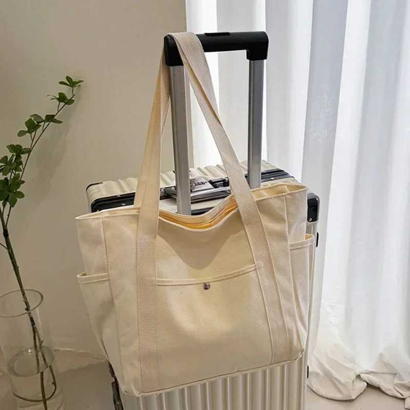 Large Capacity Canvas Tote Bags for Work Commuting Carrying Bag College Style Student Outfit Book Shoulder Bag Bolsos Para MujerW251101