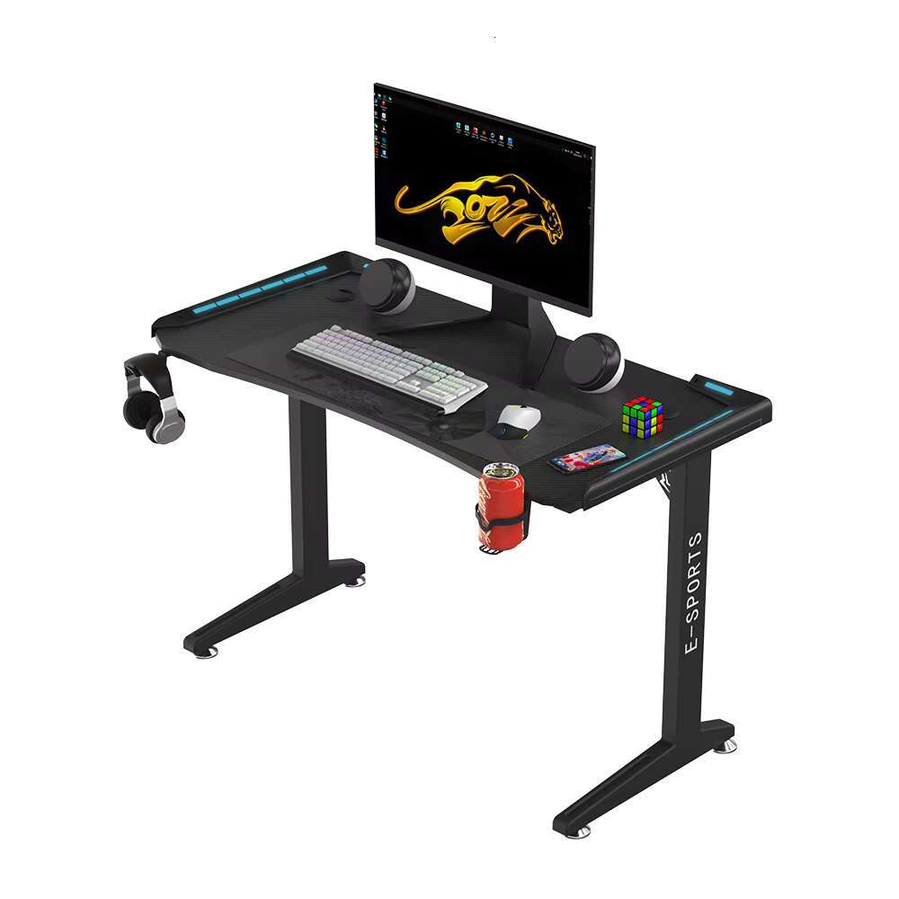 Factory Direct Sale Cheap Home Gaming PC Desk Kids Esports LED Feature Cool Design Style Wooden Material Melamine Surface Office